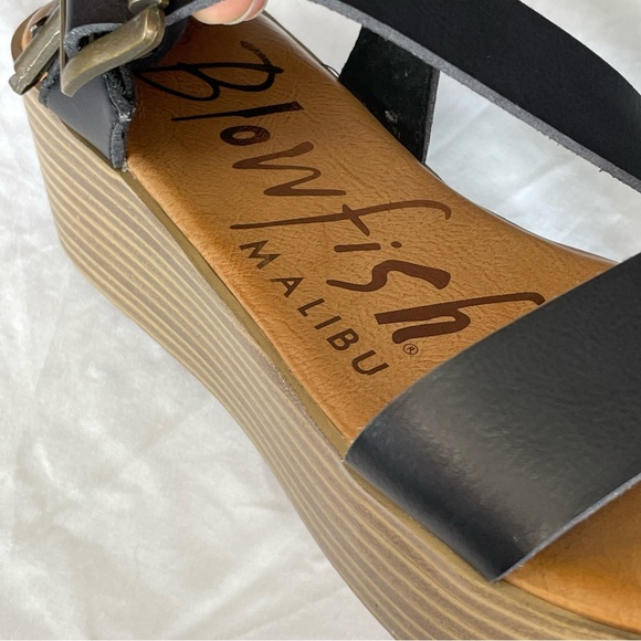 BLOWFISH Malibu Vegan Leather gladiator strap platform sandals w/ metal buckles - Picture 7 of 15